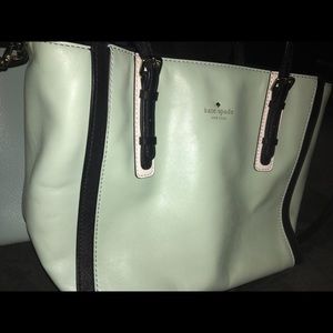 Green and black trim Kate spade purse